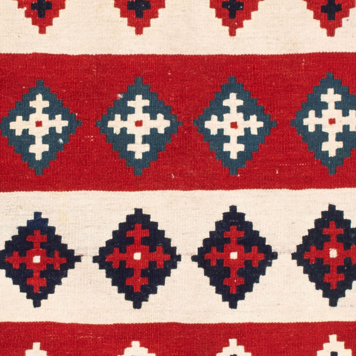 Kelim Carpet - orientalisk matta kvadrat  - 106 x 103 cm - blå