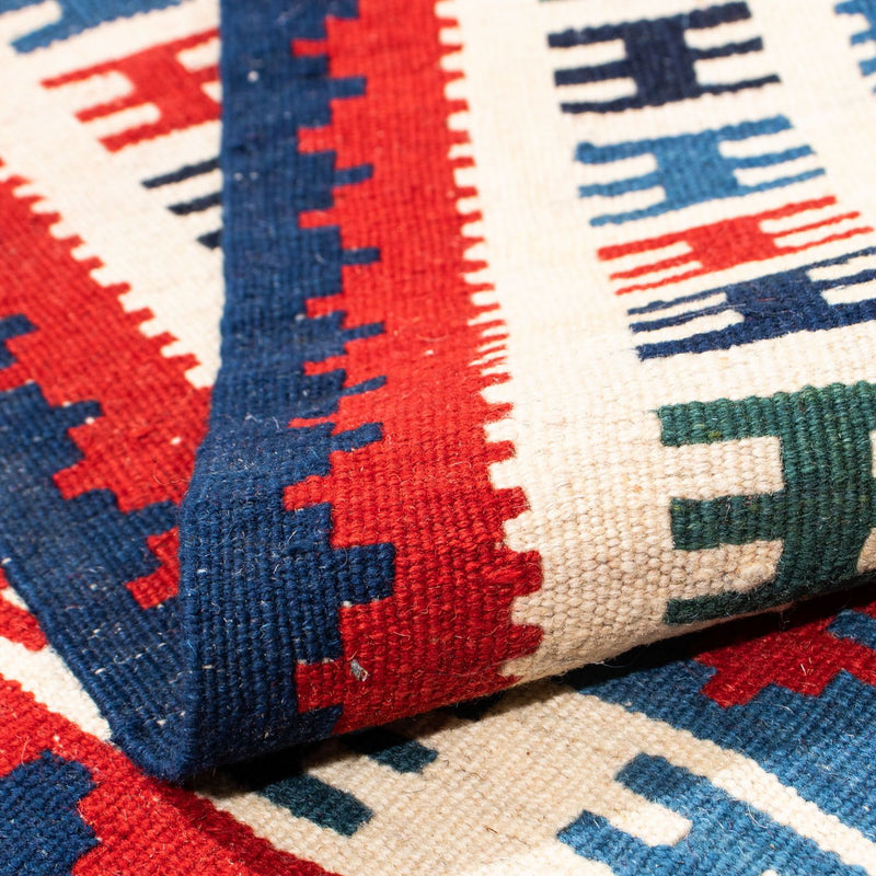 Kelim Carpet - orientalisk matta kvadrat  - 106 x 103 cm - blå