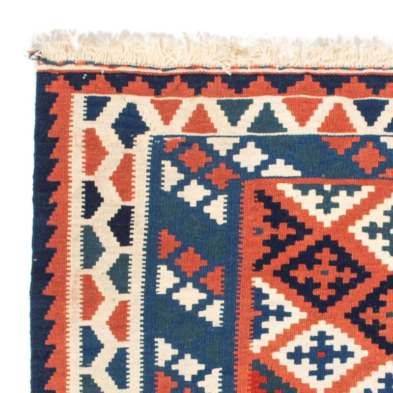 Kelim Carpet - orientalisk matta kvadrat  - 100 x 96 cm - blå