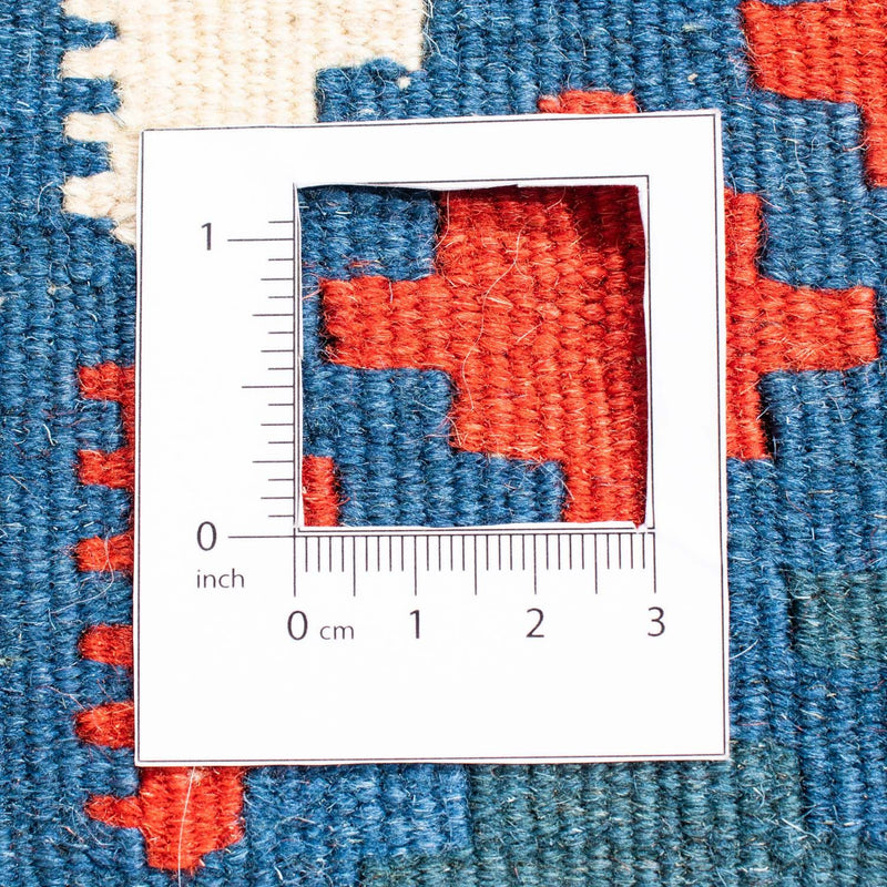 Kelim Carpet - orientalisk matta kvadrat  - 100 x 96 cm - blå