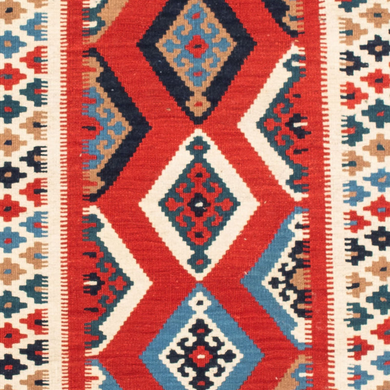 Kelim Carpet - orientalisk matta kvadrat  - 105 x 102 cm - röd