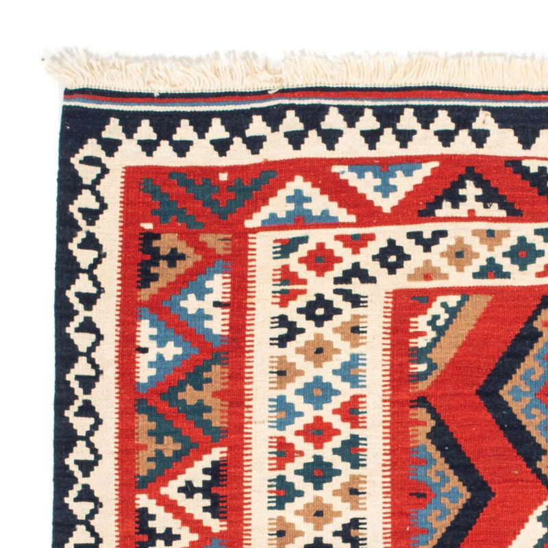 Kelim Carpet - orientalisk matta kvadrat  - 105 x 102 cm - röd