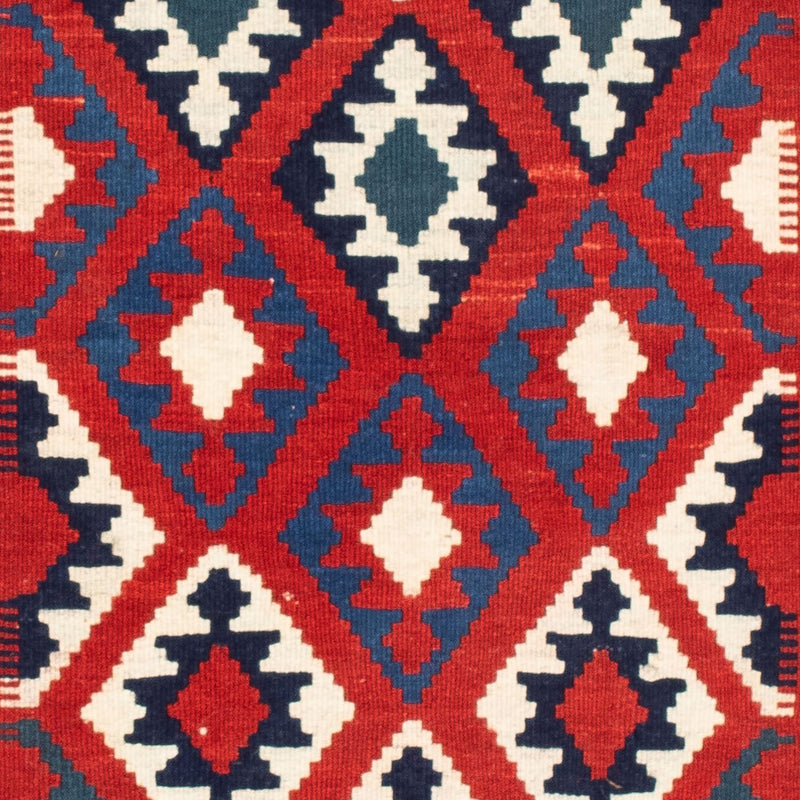 Kelim Carpet - orientalisk matta kvadrat  - 104 x 103 cm - mörkblå
