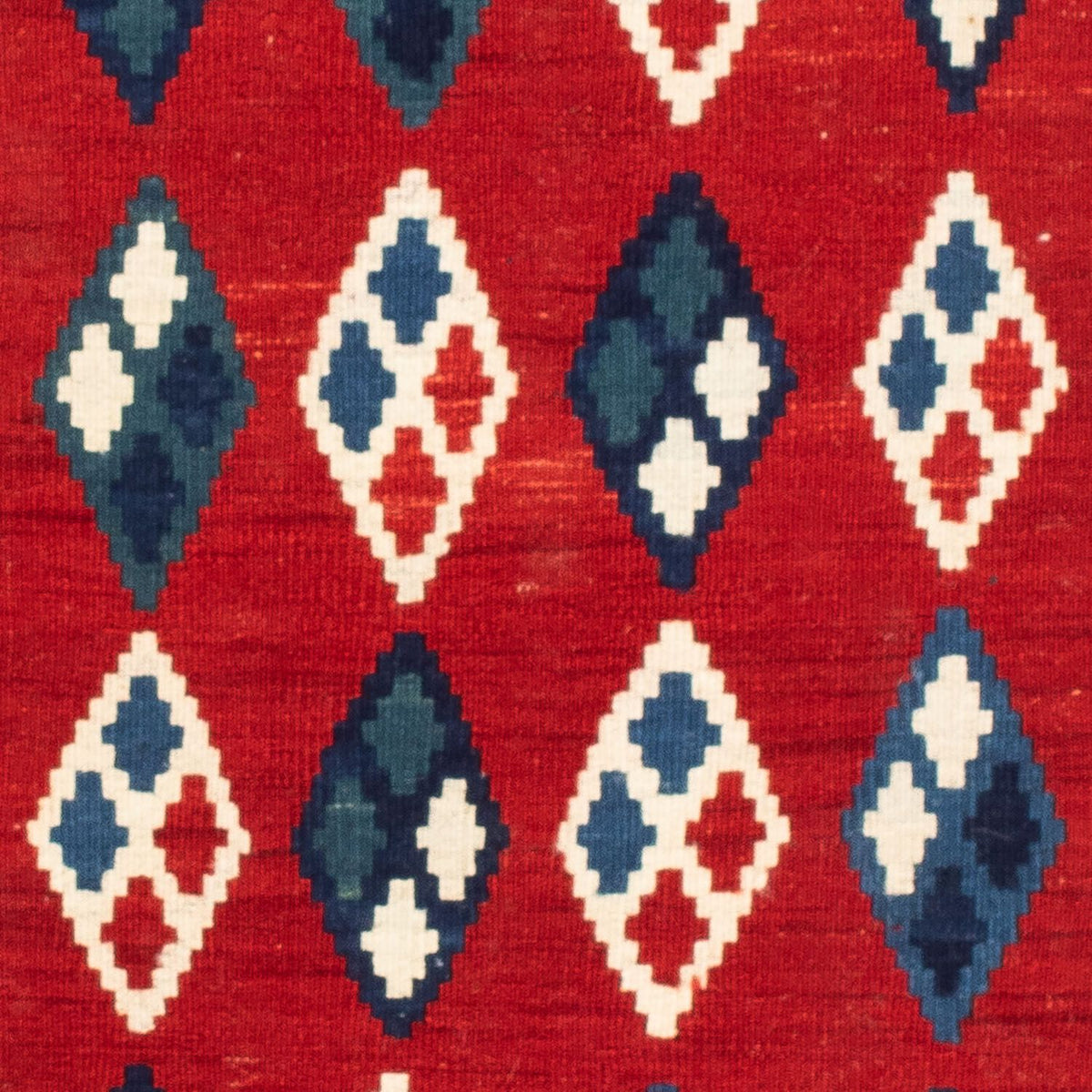 Kelim Carpet - orientalisk matta kvadrat  - 104 x 100 cm - mörkblå