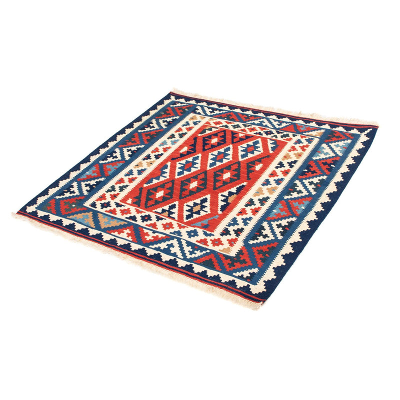 Kelim Carpet - orientalisk matta kvadrat  - 102 x 100 cm - blå