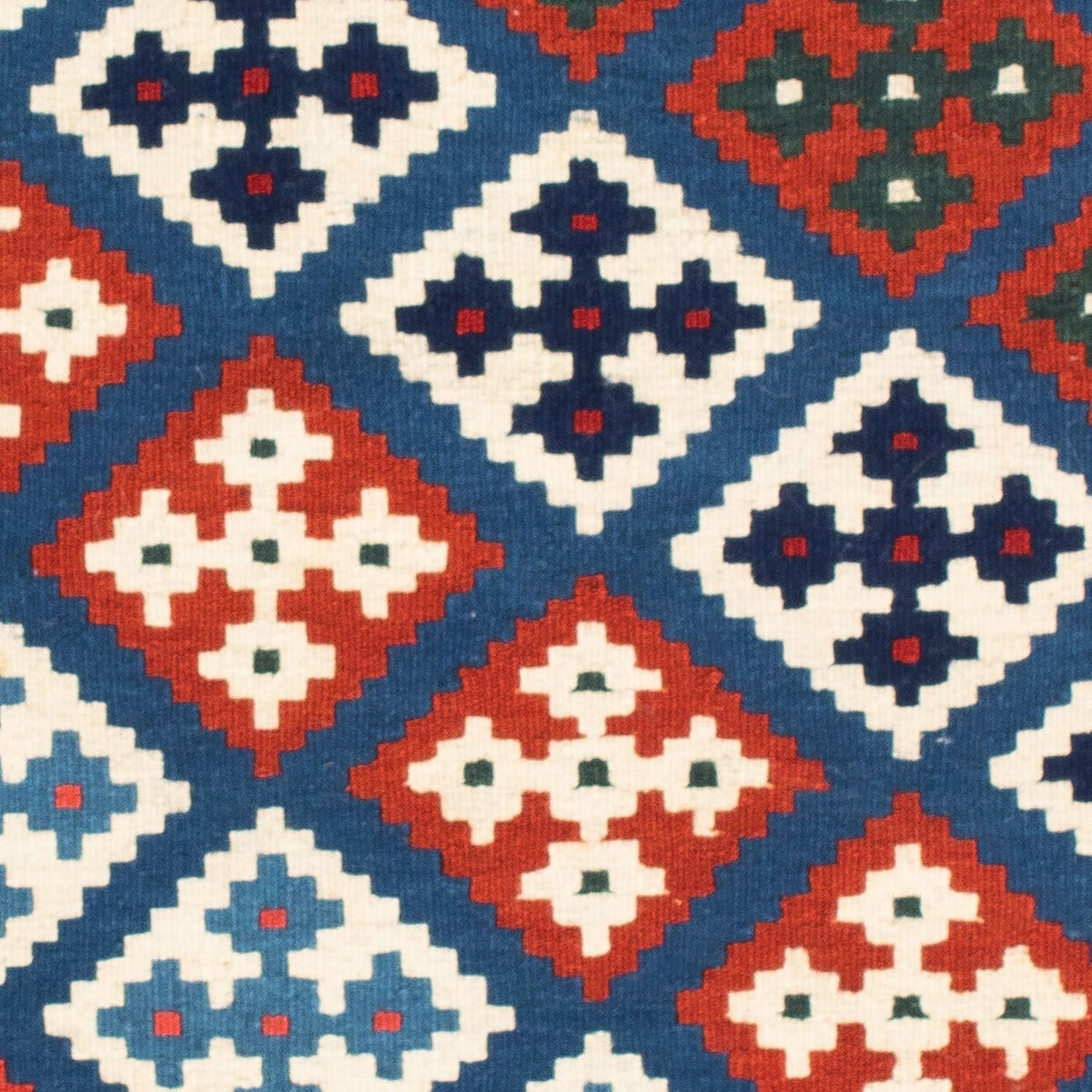 Kelim Carpet - orientalisk matta kvadrat  - 104 x 101 cm - blå