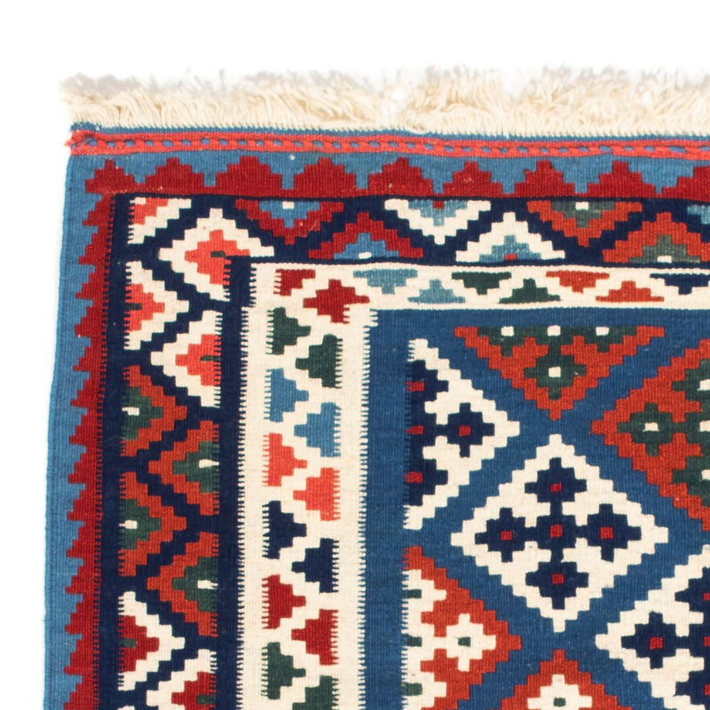 Kelim Carpet - orientalisk matta kvadrat  - 104 x 101 cm - blå