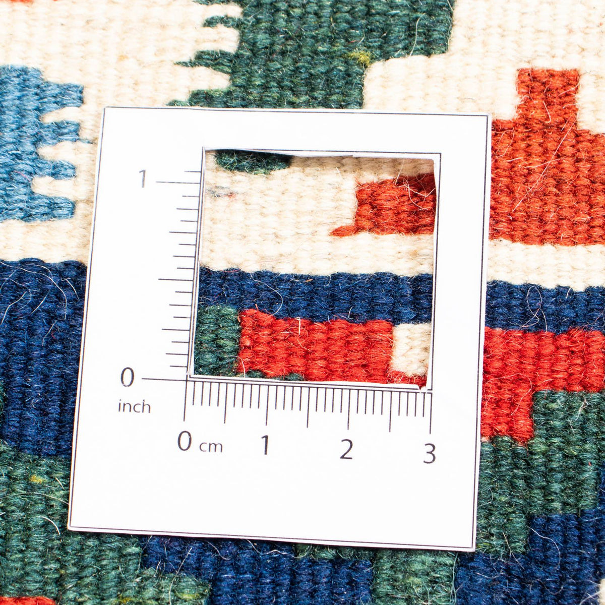 Kelim Carpet - orientalisk matta kvadrat  - 104 x 101 cm - blå