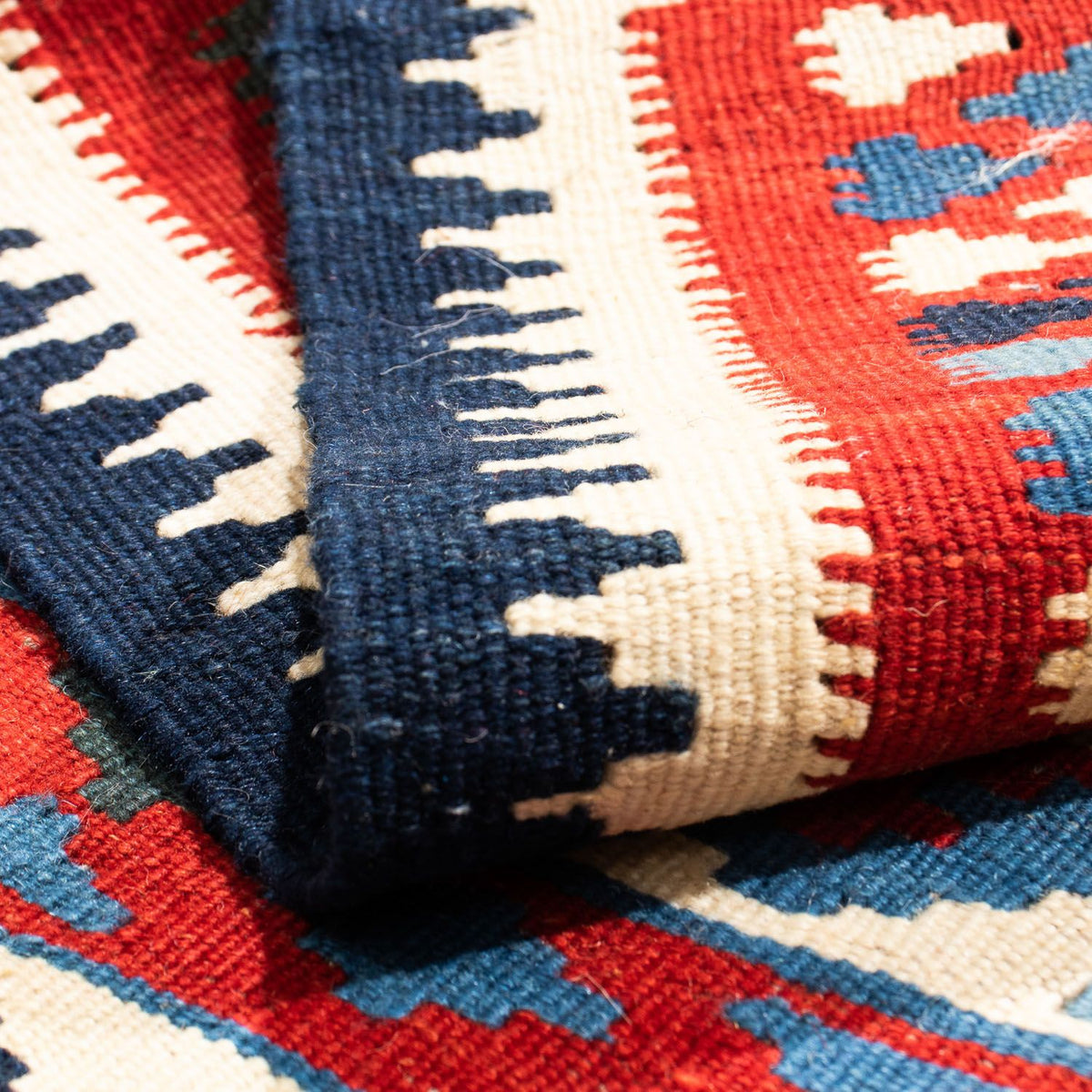 Kelim Carpet - orientalisk matta kvadrat  - 104 x 99 cm - flerfärgad