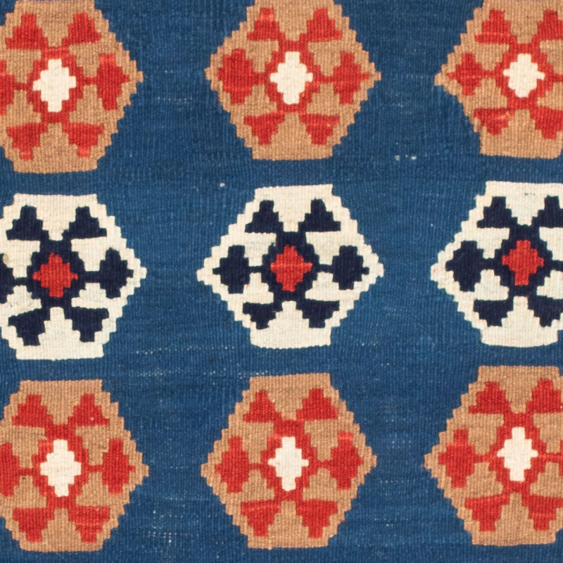 Kelim Carpet - orientalisk matta kvadrat  - 104 x 102 cm - blå