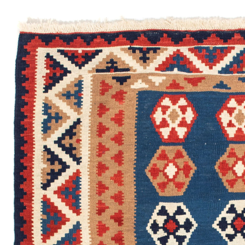 Kelim Carpet - orientalisk matta kvadrat  - 104 x 102 cm - blå