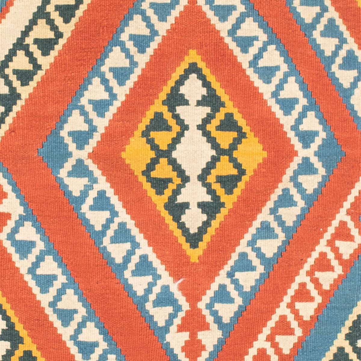 Kelim Carpet - orientalisk matta kvadrat  - 107 x 100 cm - orange