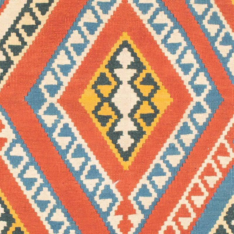 Kelim Carpet - orientalisk matta kvadrat  - 107 x 100 cm - orange