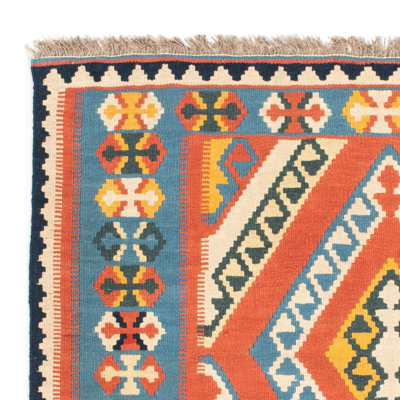 Kelim Carpet - orientalisk matta kvadrat  - 107 x 100 cm - orange