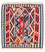 Kelim Carpet - orientalisk matta kvadrat  - 111 x 105 cm - röd