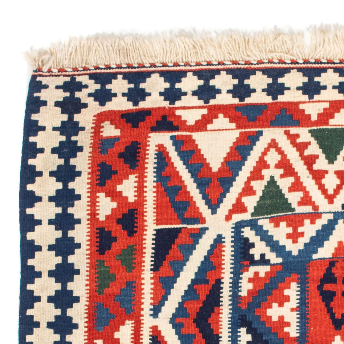 Kelim Carpet - orientalisk matta kvadrat  - 111 x 105 cm - röd