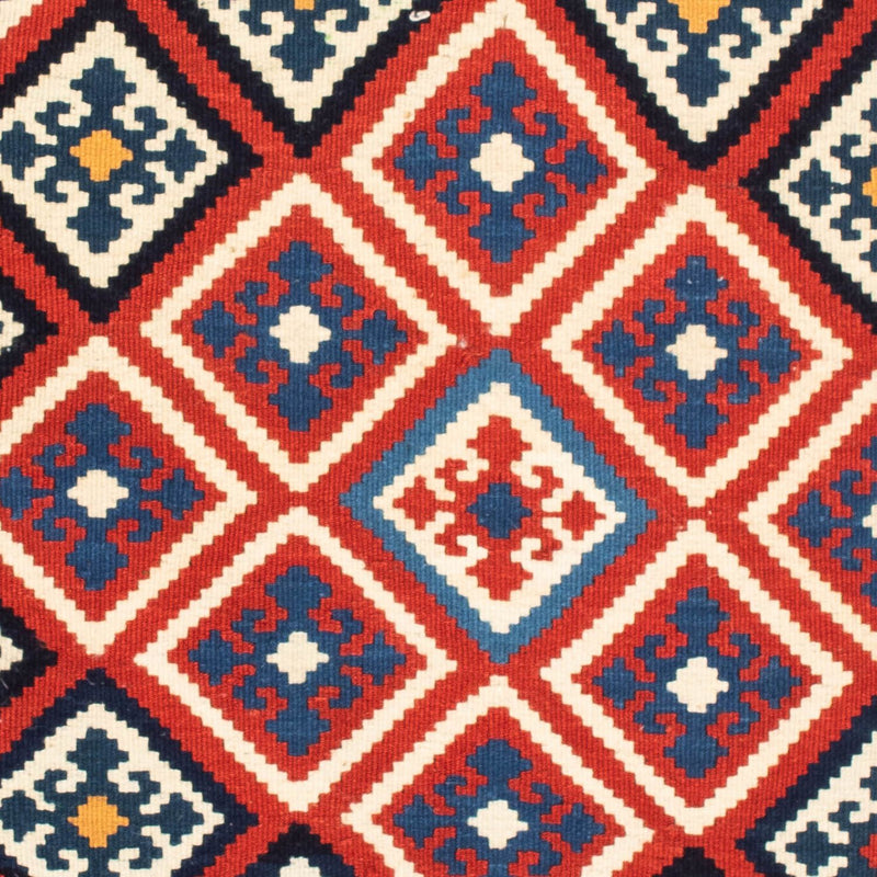 Kelim Carpet - orientalisk matta kvadrat  - 106 x 105 cm - röd