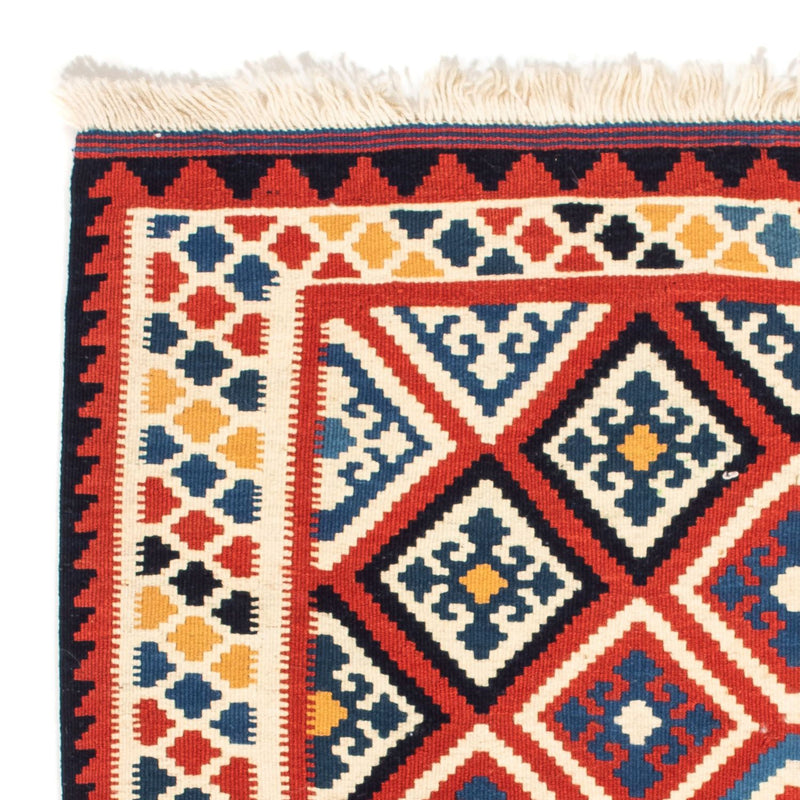 Kelim Carpet - orientalisk matta kvadrat  - 106 x 105 cm - röd