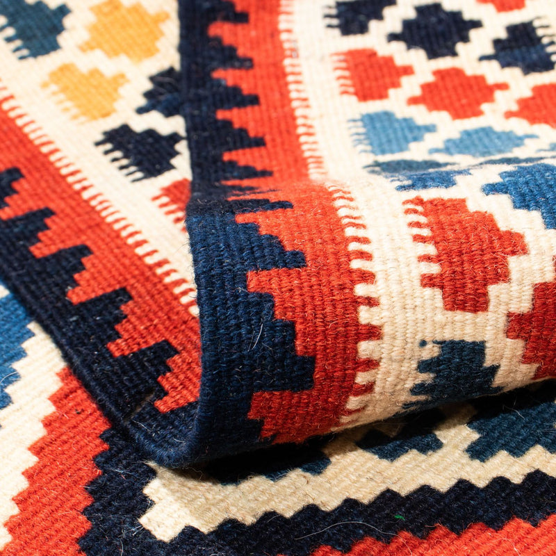 Kelim Carpet - orientalisk matta kvadrat  - 106 x 105 cm - röd