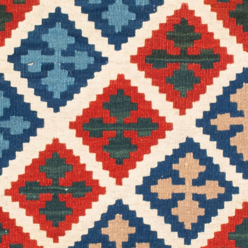 Kelim Carpet - orientalisk matta kvadrat  - 103 x 100 cm - mörkblå