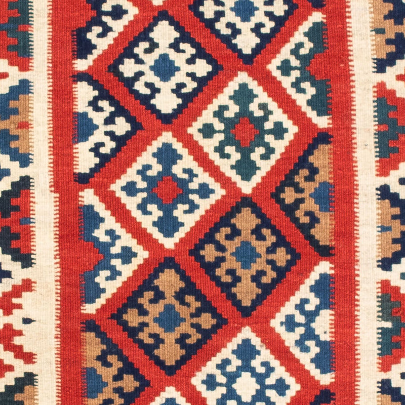 Kelim Carpet - orientalisk matta kvadrat  - 99 x 95 cm - mörkblå