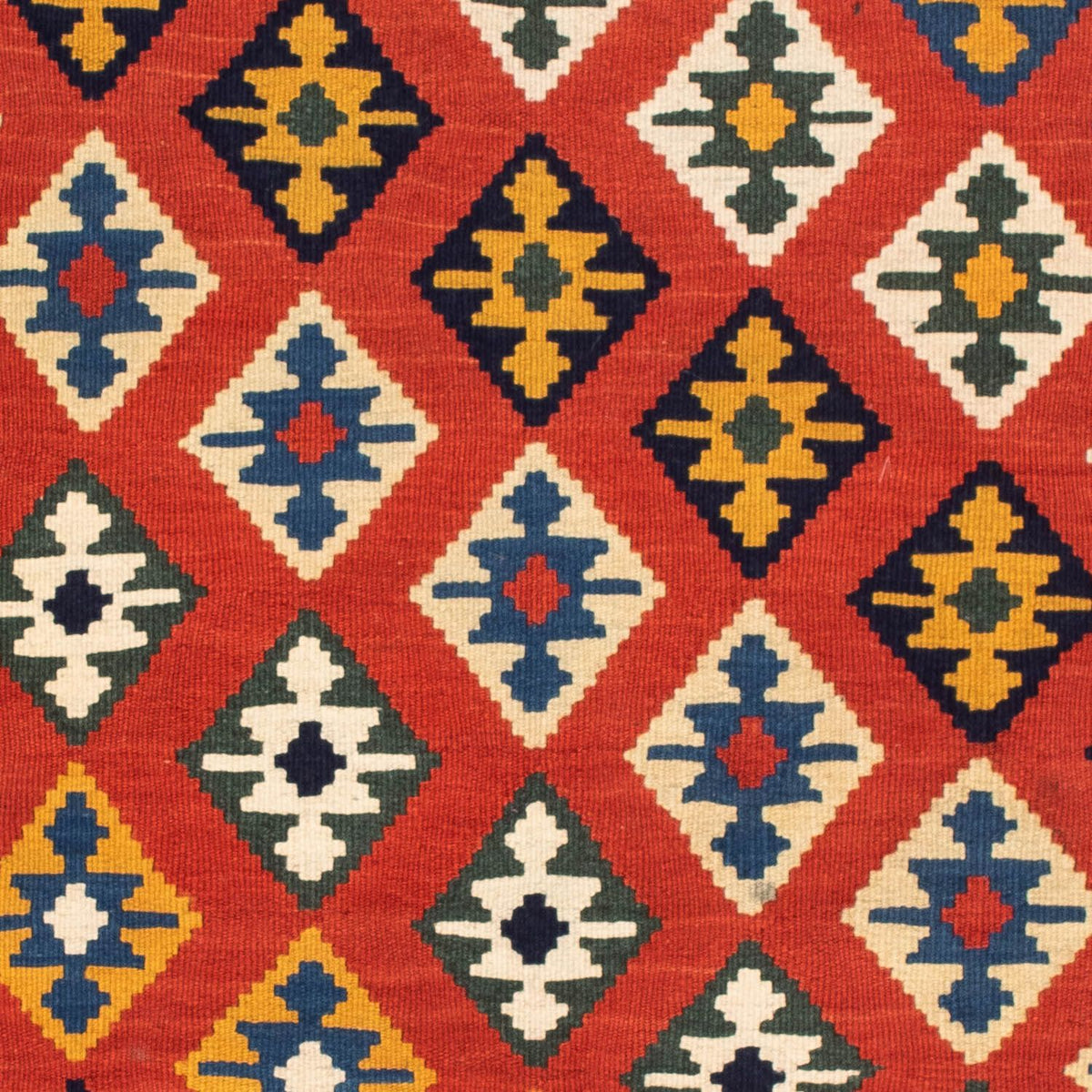 Kelim Carpet - orientalisk matta kvadrat  - 106 x 103 cm - röd