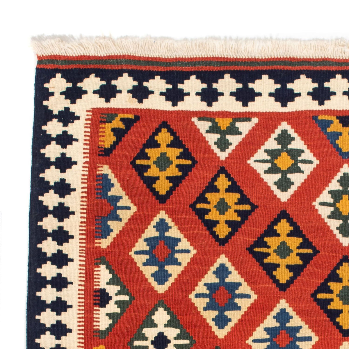 Kelim Carpet - orientalisk matta kvadrat  - 106 x 103 cm - röd