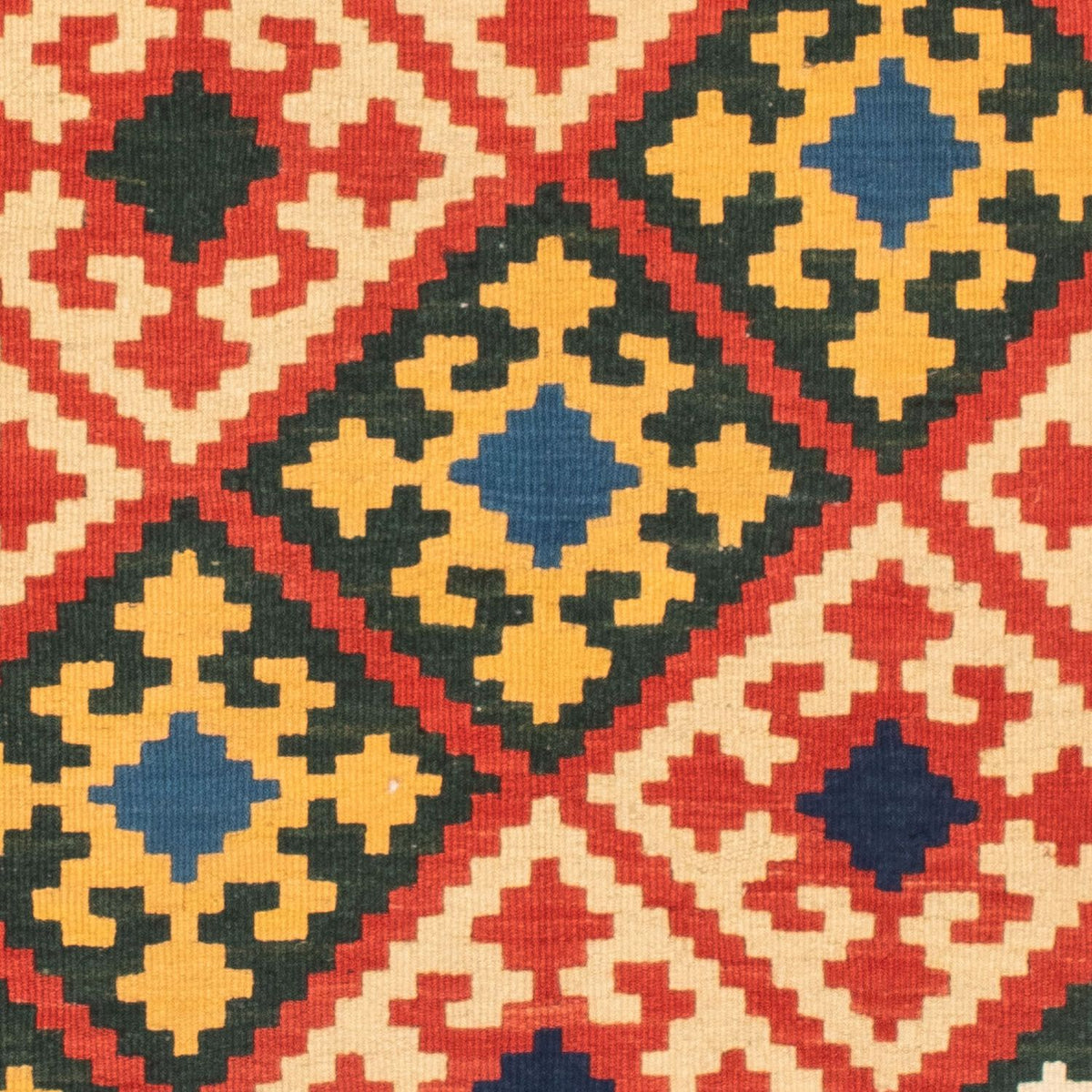 Kelim Carpet - orientalisk matta kvadrat  - 103 x 101 cm - beige