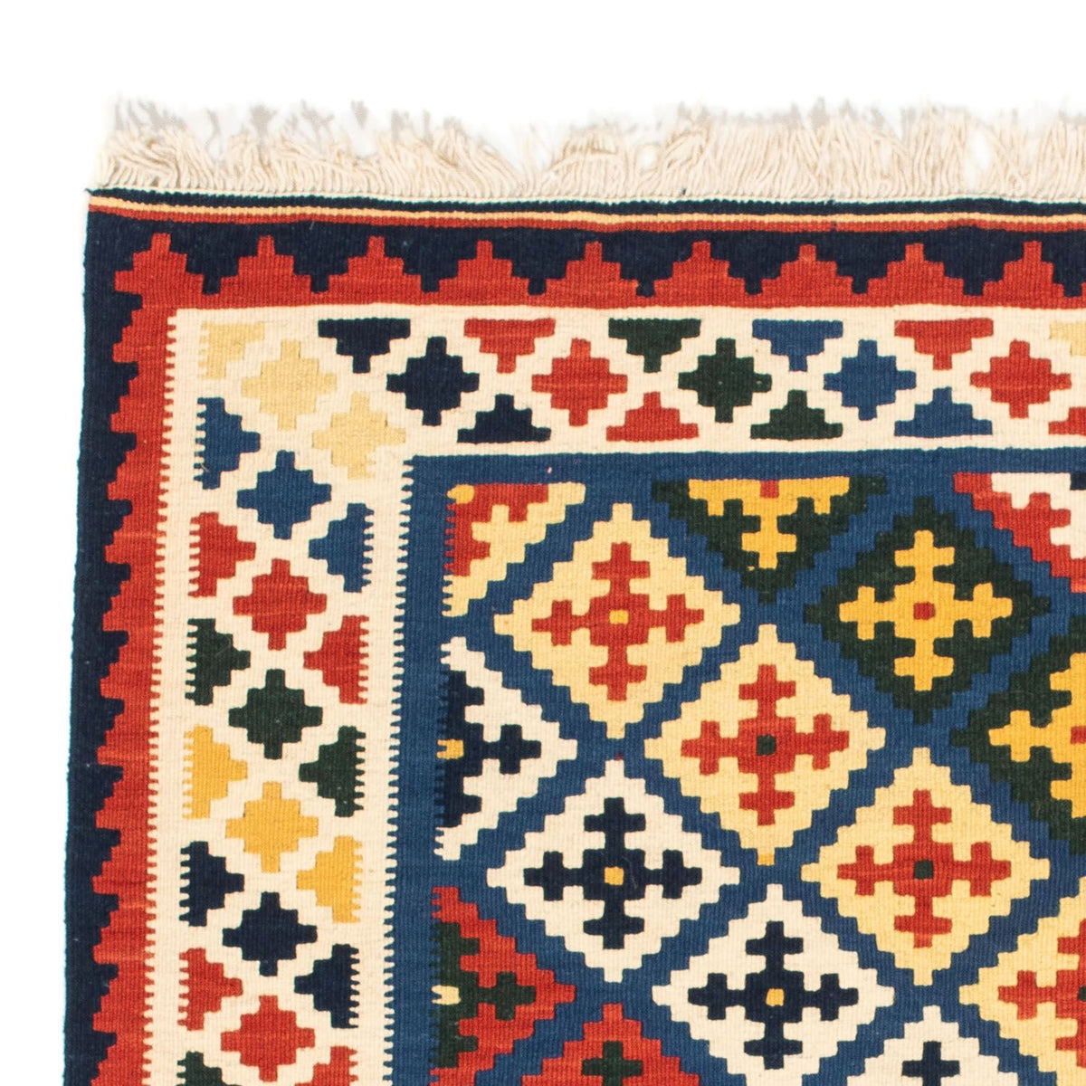 Kelim Carpet - orientalisk matta kvadrat  - 101 x 101 cm - beige