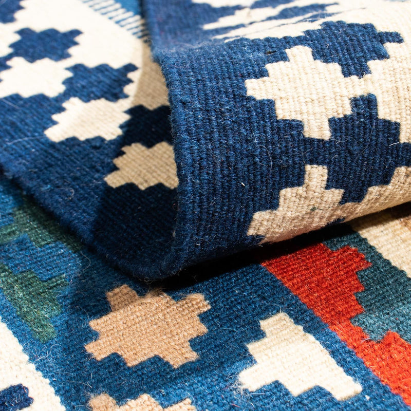 Kelim Carpet - orientalisk matta kvadrat  - 104 x 103 cm - blå