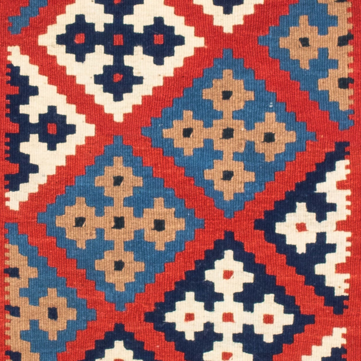 Kelim Carpet - orientalisk matta kvadrat  - 103 x 101 cm - röd