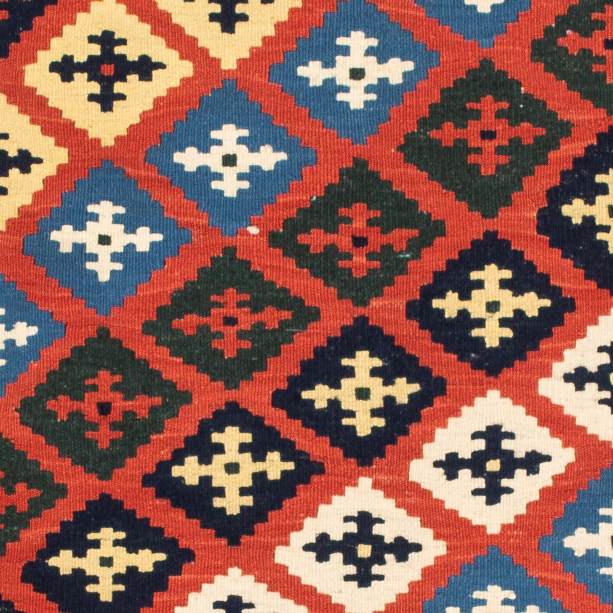 Kelim Carpet - orientalisk matta kvadrat  - 97 x 94 cm - röd