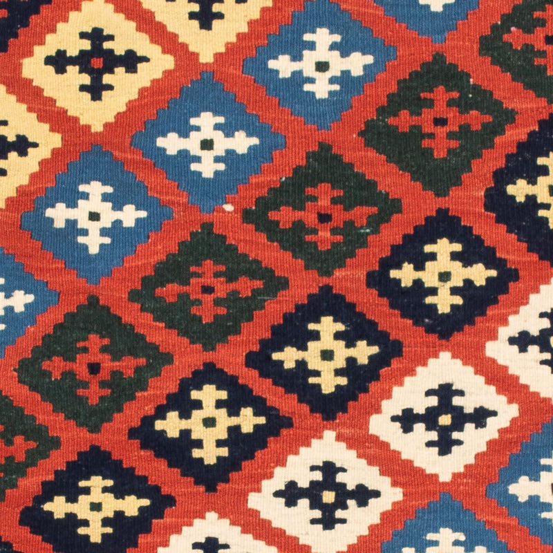 Kelim Carpet - orientalisk matta kvadrat  - 97 x 94 cm - röd