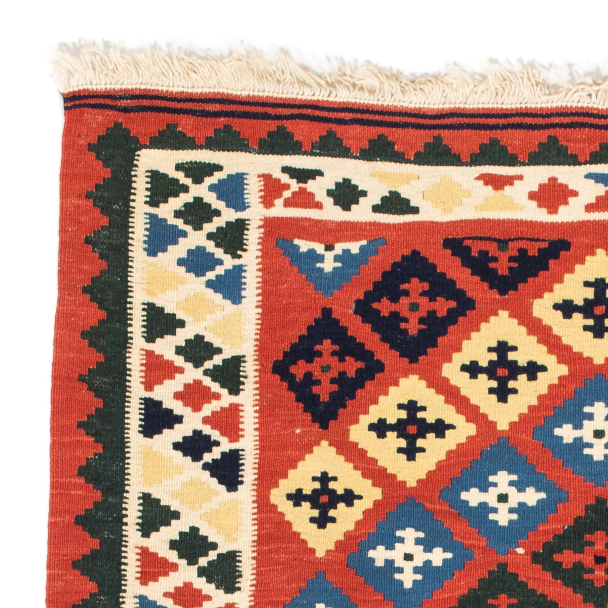 Kelim Carpet - orientalisk matta kvadrat  - 97 x 94 cm - röd