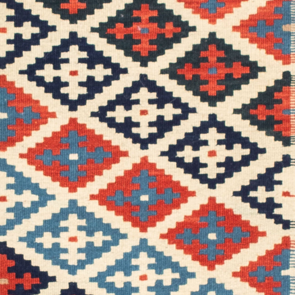 Kelim Carpet - orientalisk matta kvadrat  - 105 x 100 cm - beige