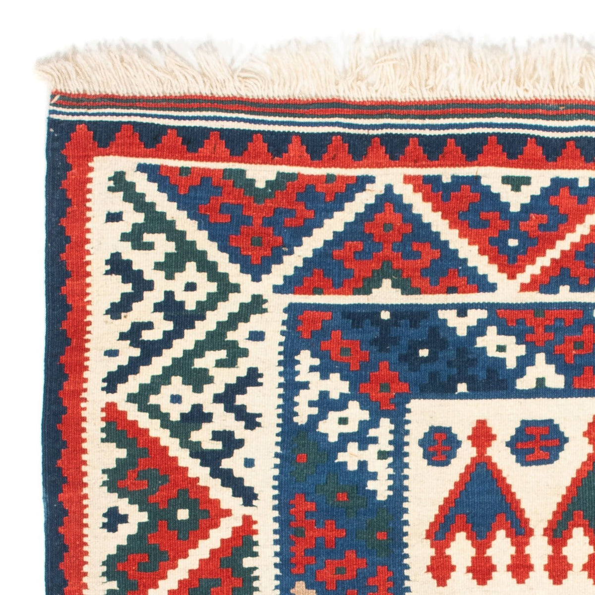 Kelim Carpet - orientalisk matta kvadrat  - 101 x 101 cm - beige