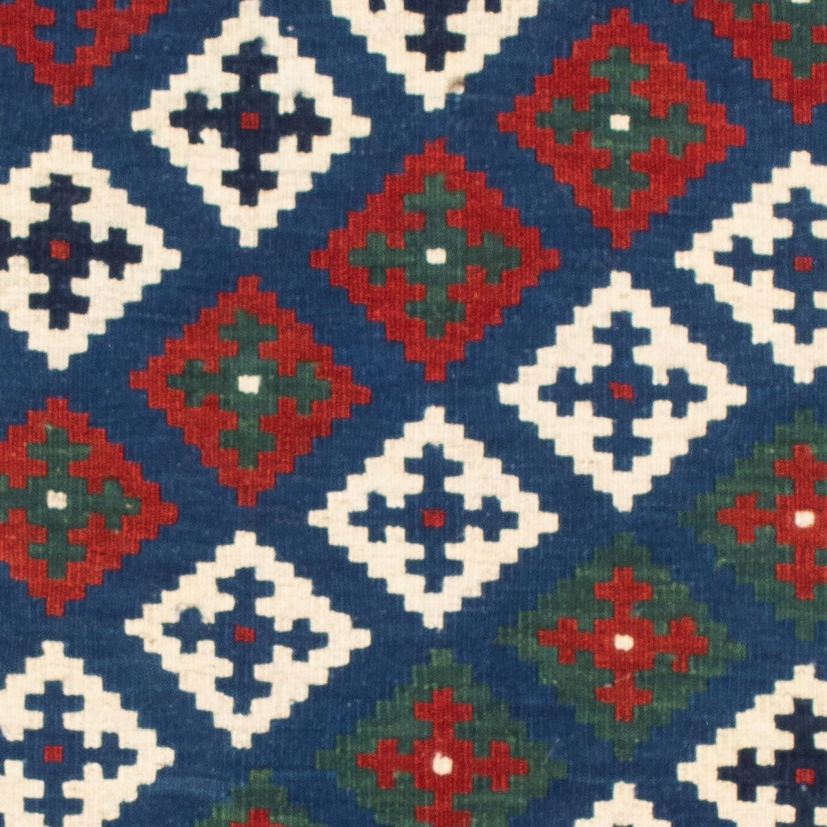 Kelim Carpet - orientalisk matta kvadrat  - 100 x 100 cm - mörkblå