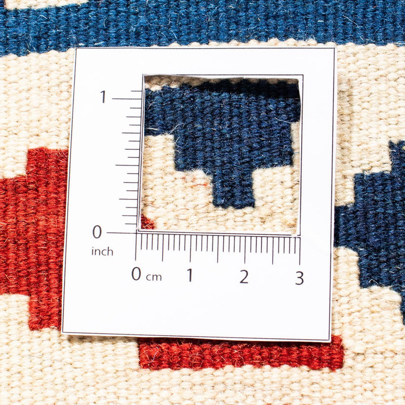 Kelim Carpet - orientalisk matta kvadrat  - 100 x 100 cm - mörkblå