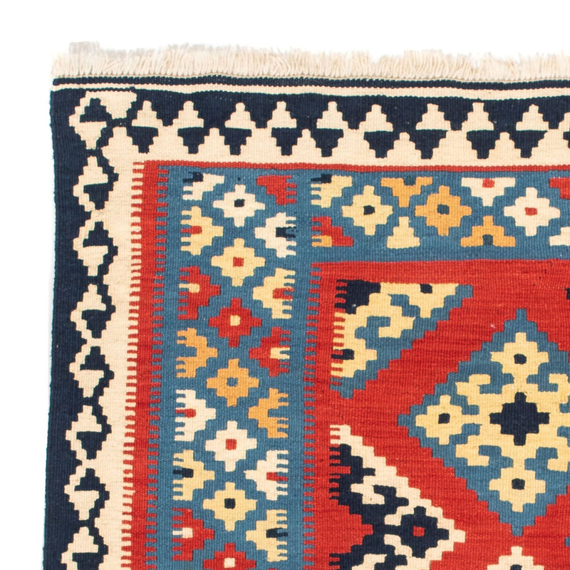 Kelim Carpet - orientalisk matta kvadrat  - 105 x 105 cm - röd