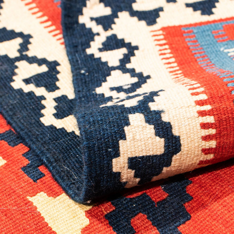 Kelim Carpet - orientalisk matta kvadrat  - 105 x 105 cm - röd