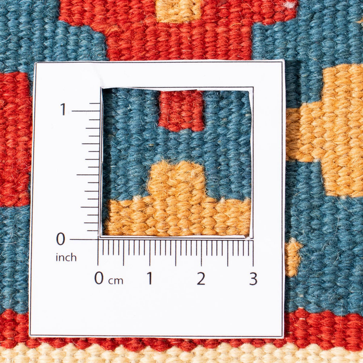 Kelim Carpet - orientalisk matta kvadrat  - 105 x 105 cm - röd