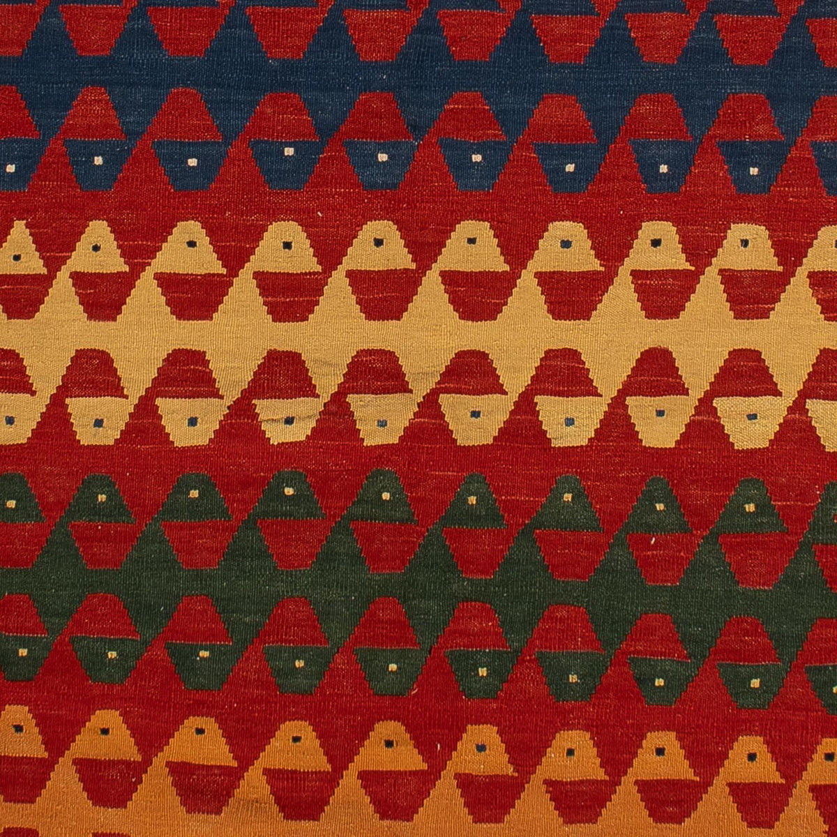 Runner Kelim Carpet - orientalisk matta - 297 x 149 cm - mörkröd