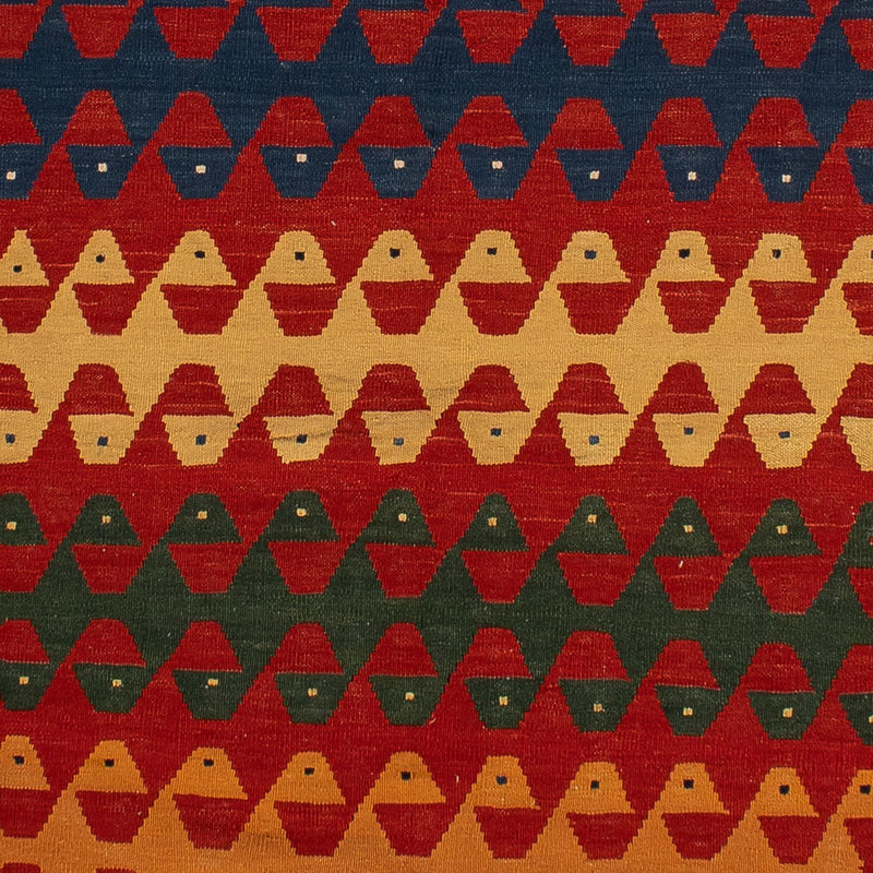 Runner Kelim Carpet - orientalisk matta - 297 x 149 cm - mörkröd