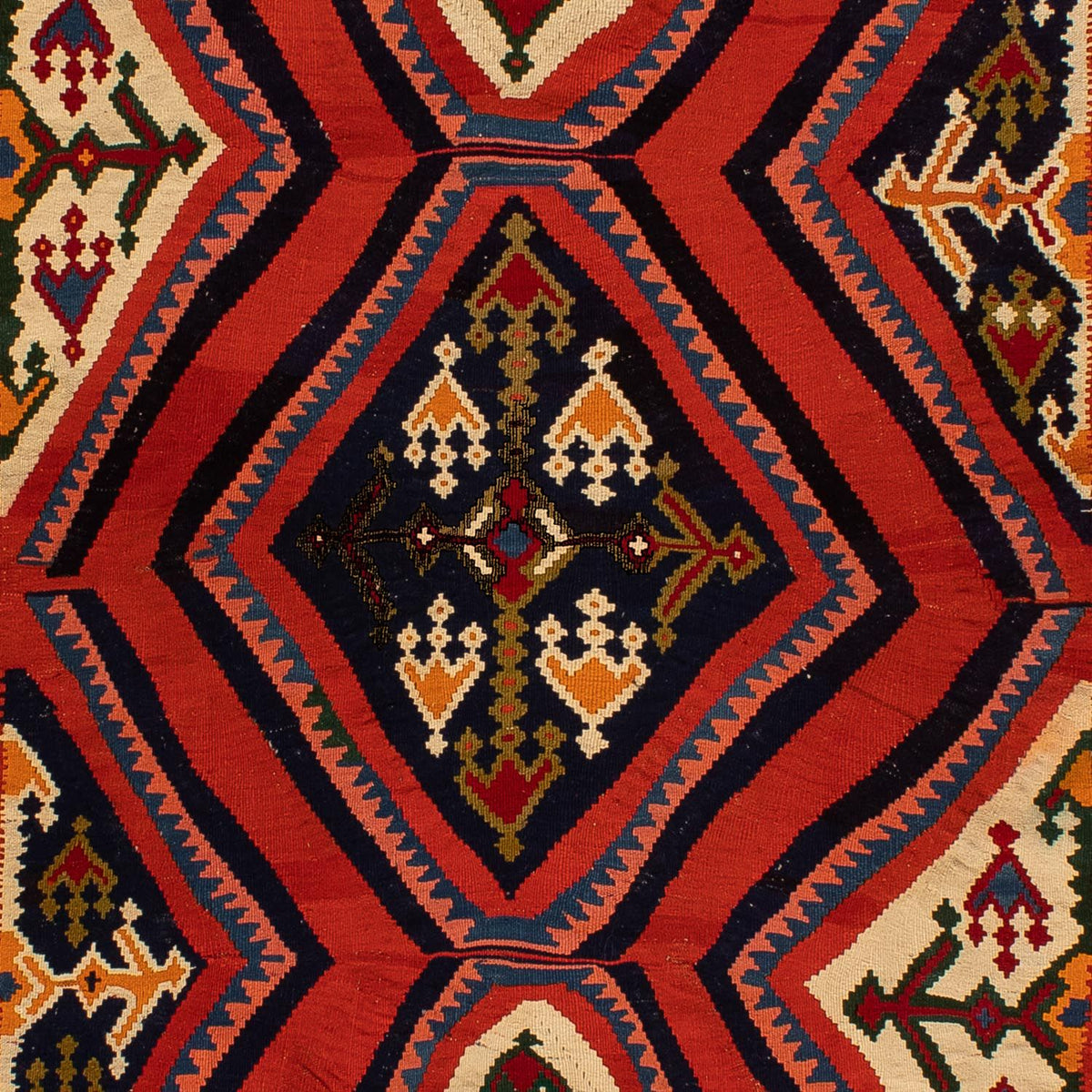 Kelim Carpet - orientalisk matta - 290 x 173 cm - mörkröd