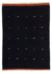 Kelim Carpet - orientalisk matta - 206 x 150 cm - mörkblå
