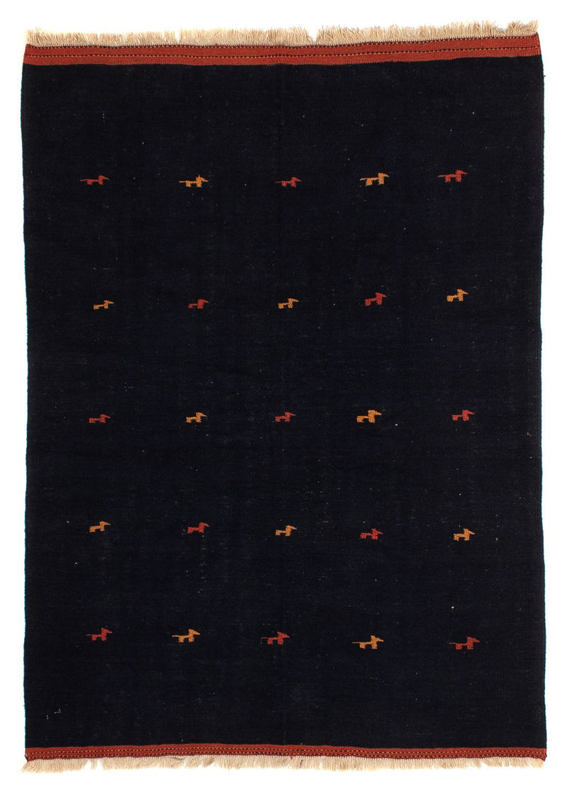 Kelim Carpet - orientalisk matta - 206 x 150 cm - mörkblå