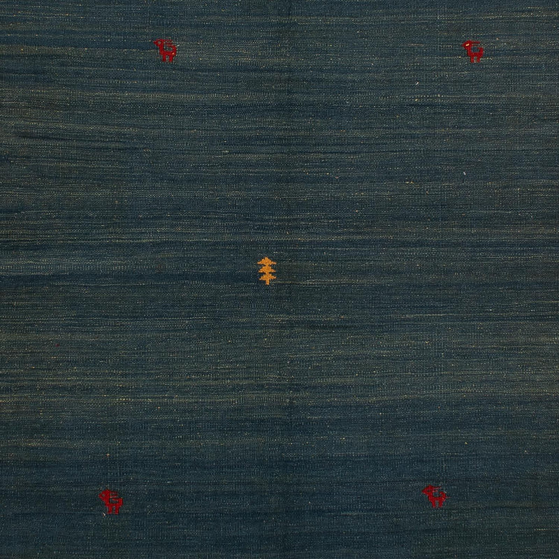 Kelim Carpet - orientalisk matta - 203 x 146 cm - mörkblå