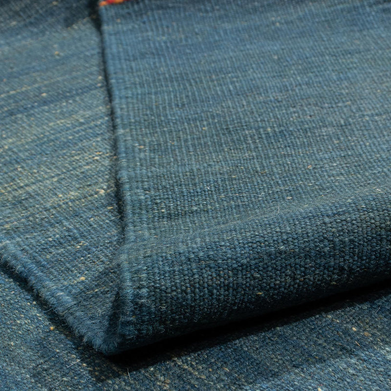 Kelim Carpet - orientalisk matta - 203 x 146 cm - mörkblå