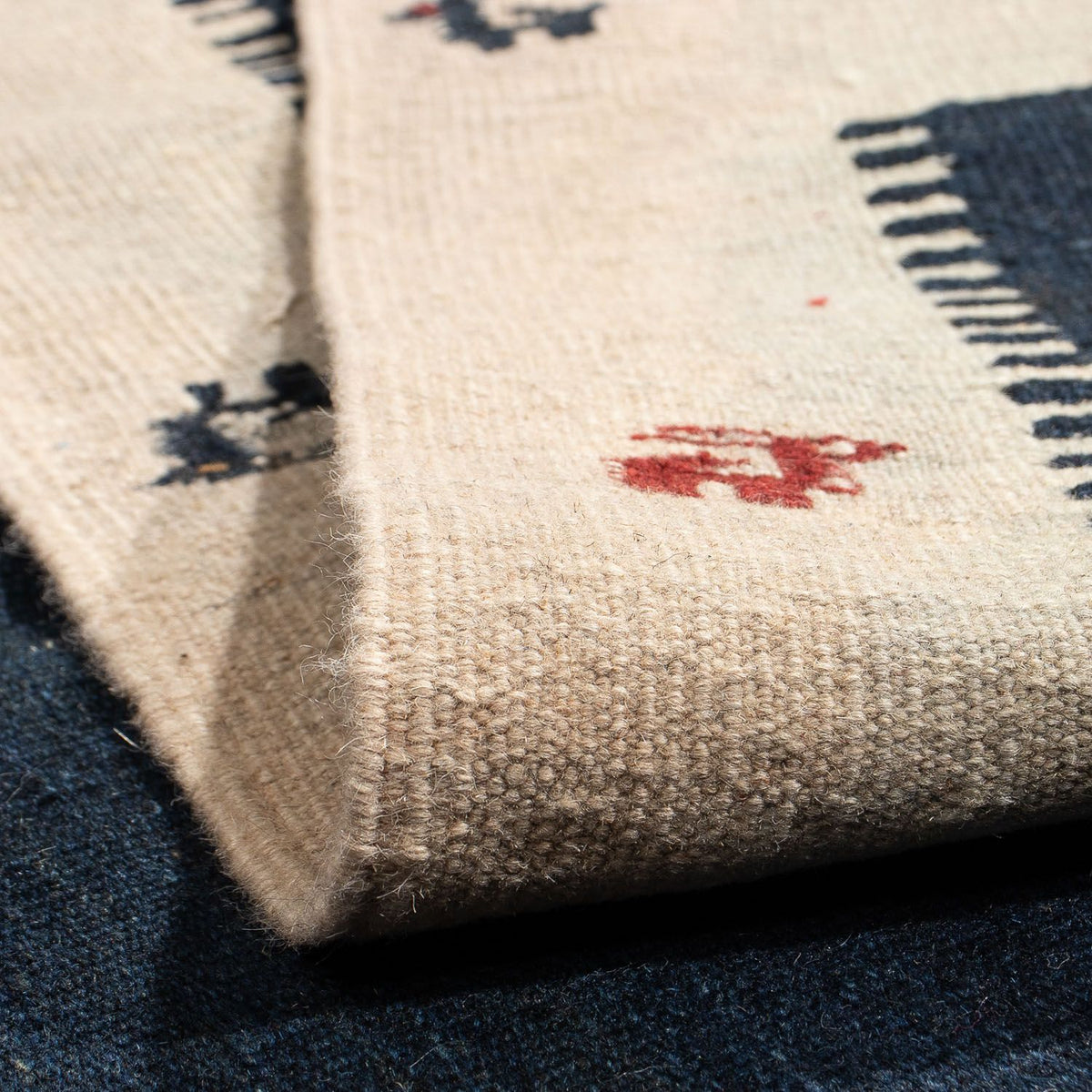 Kelim Carpet - orientalisk matta - 200 x 152 cm - mörkblå