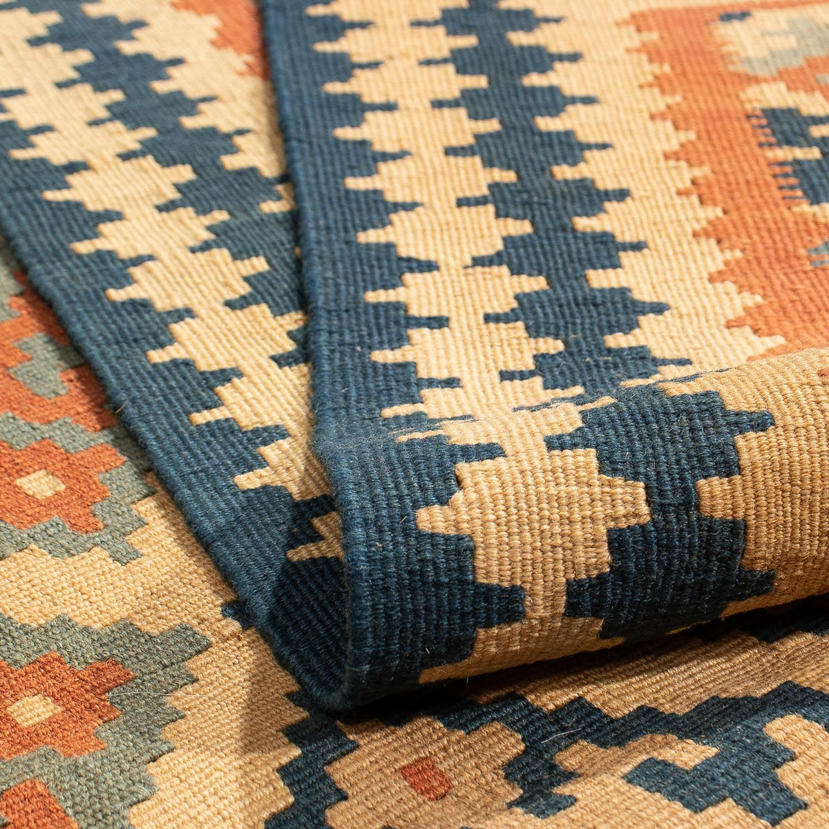 Kelim Carpet - orientalisk matta - 185 x 152 cm - ljusbrun